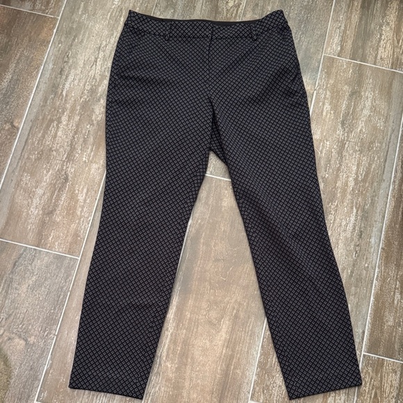 Express Columnist Navy & Charcoal Geometric Trousers - Picture 1 of 11